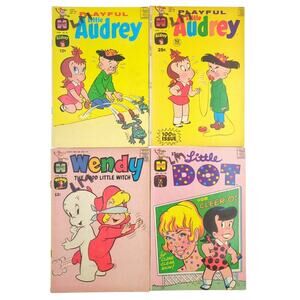 Harvey Comics Lot of 4 Playful Little Audrey Wendy Little Dot Vintage